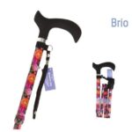 baston regulable en aluminio con estampado y puno derby de abs y tpr brio