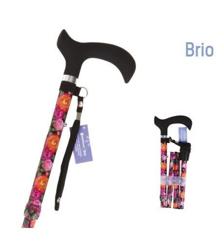 baston regulable en aluminio con estampado y puno derby de abs y tpr brio